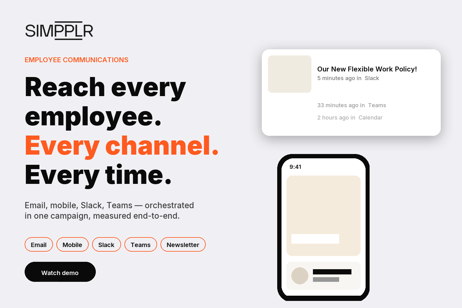 Reach every employee. Every channel.