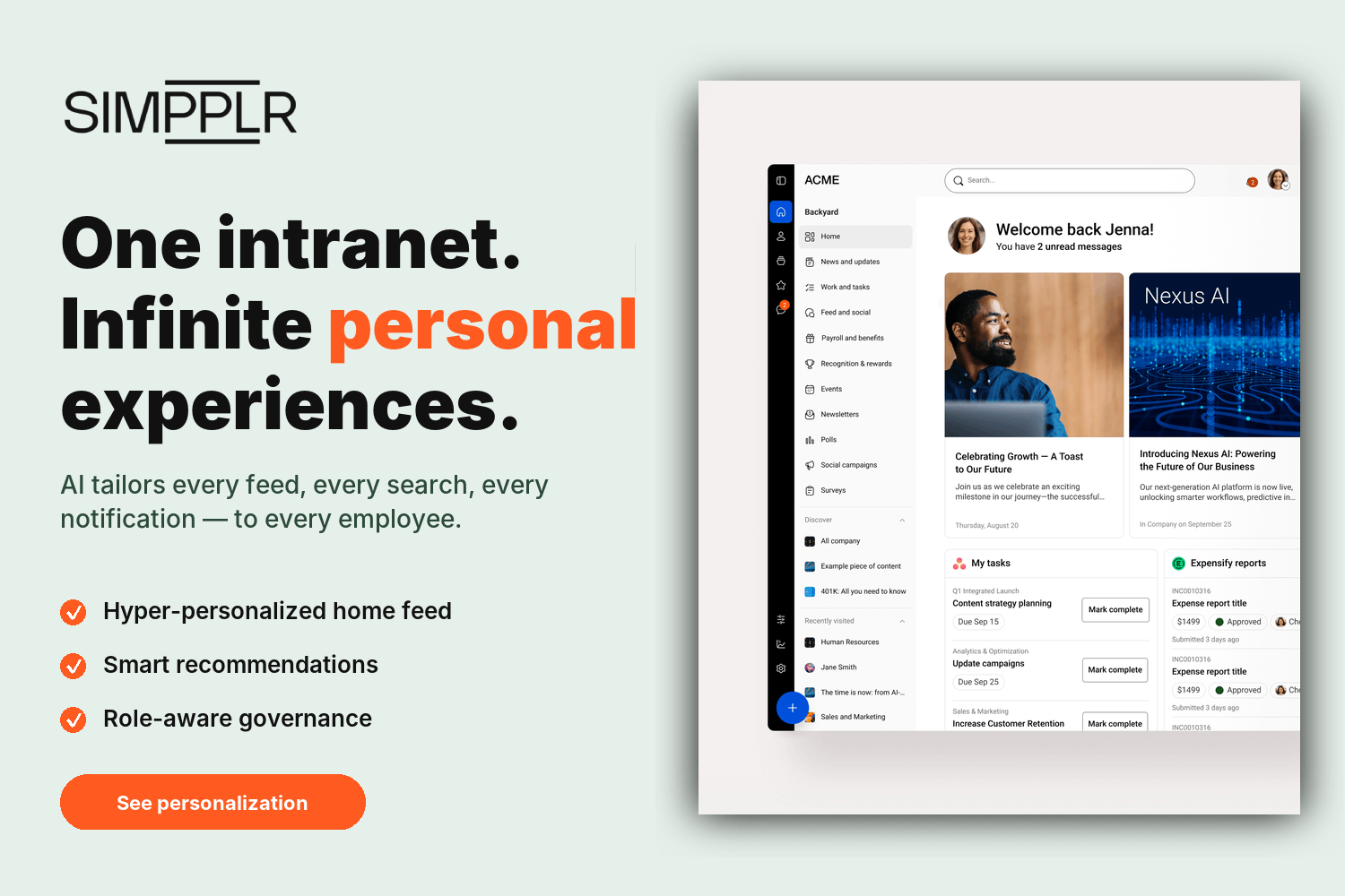 One intranet. Infinite personal experiences.